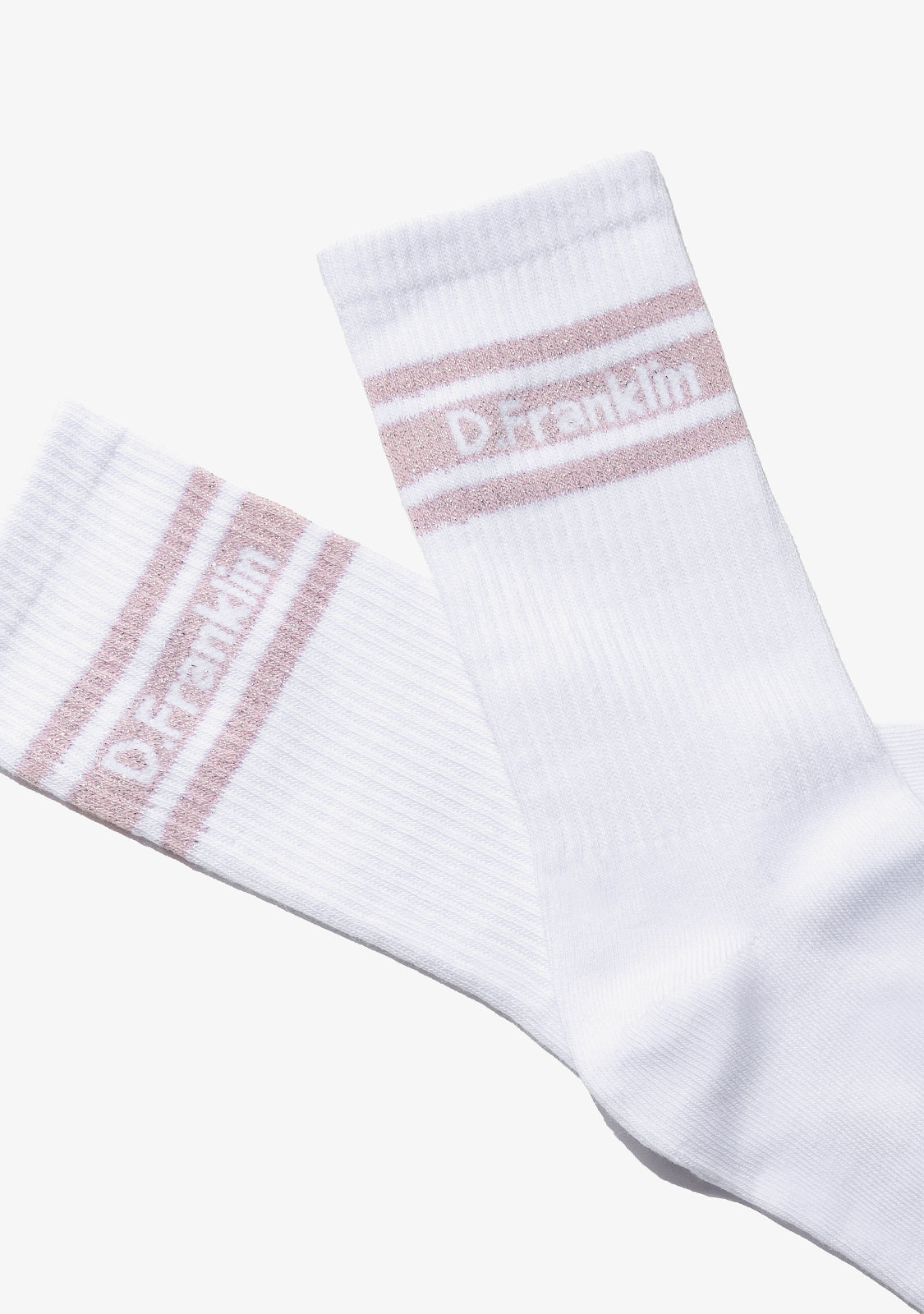 DF 3 Glitter Stripes Socks 3 Pack White