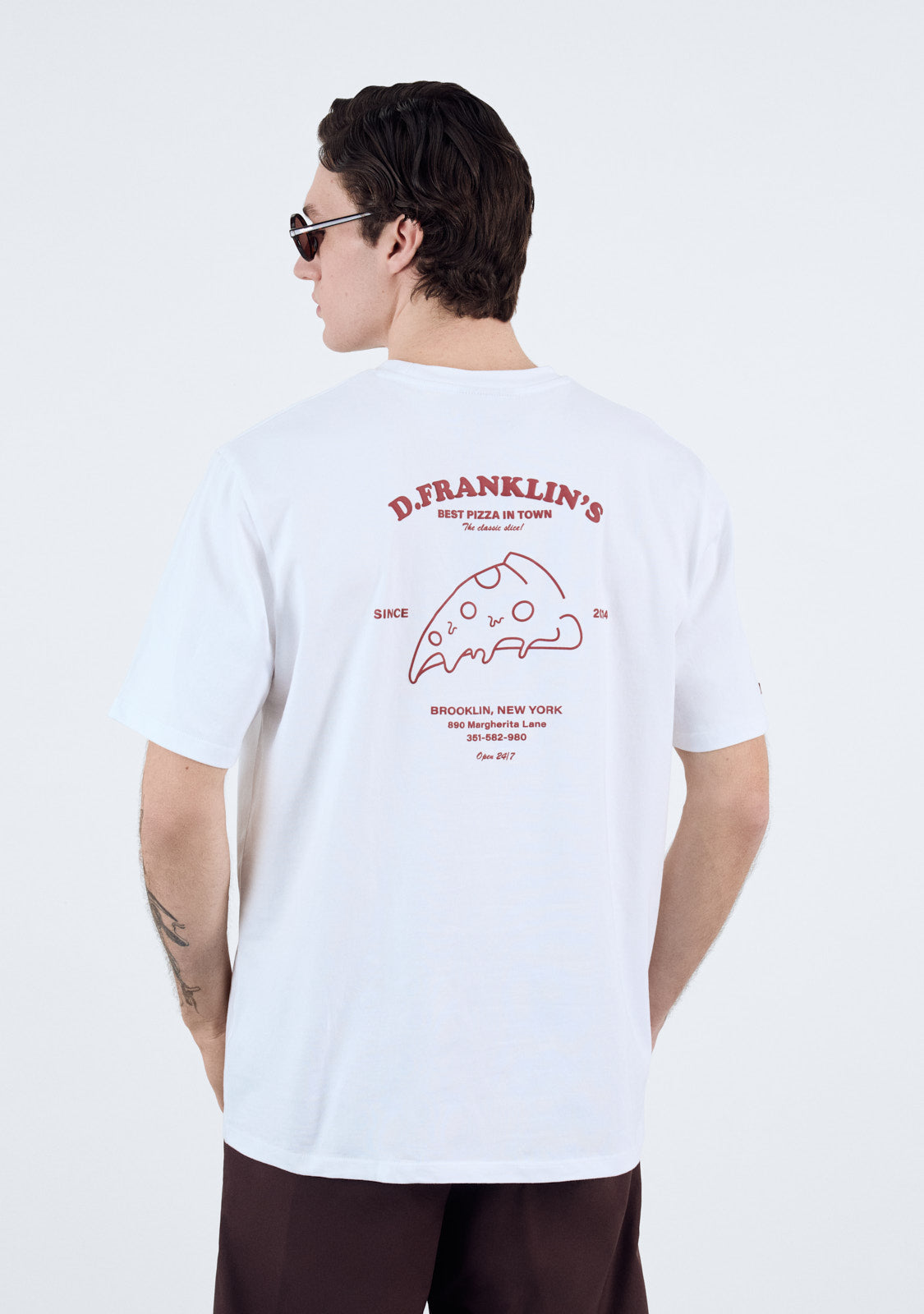 Best Pizza T-Shirt White / Wine