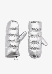 Nordic Bomb Puffer Mittens Silver
