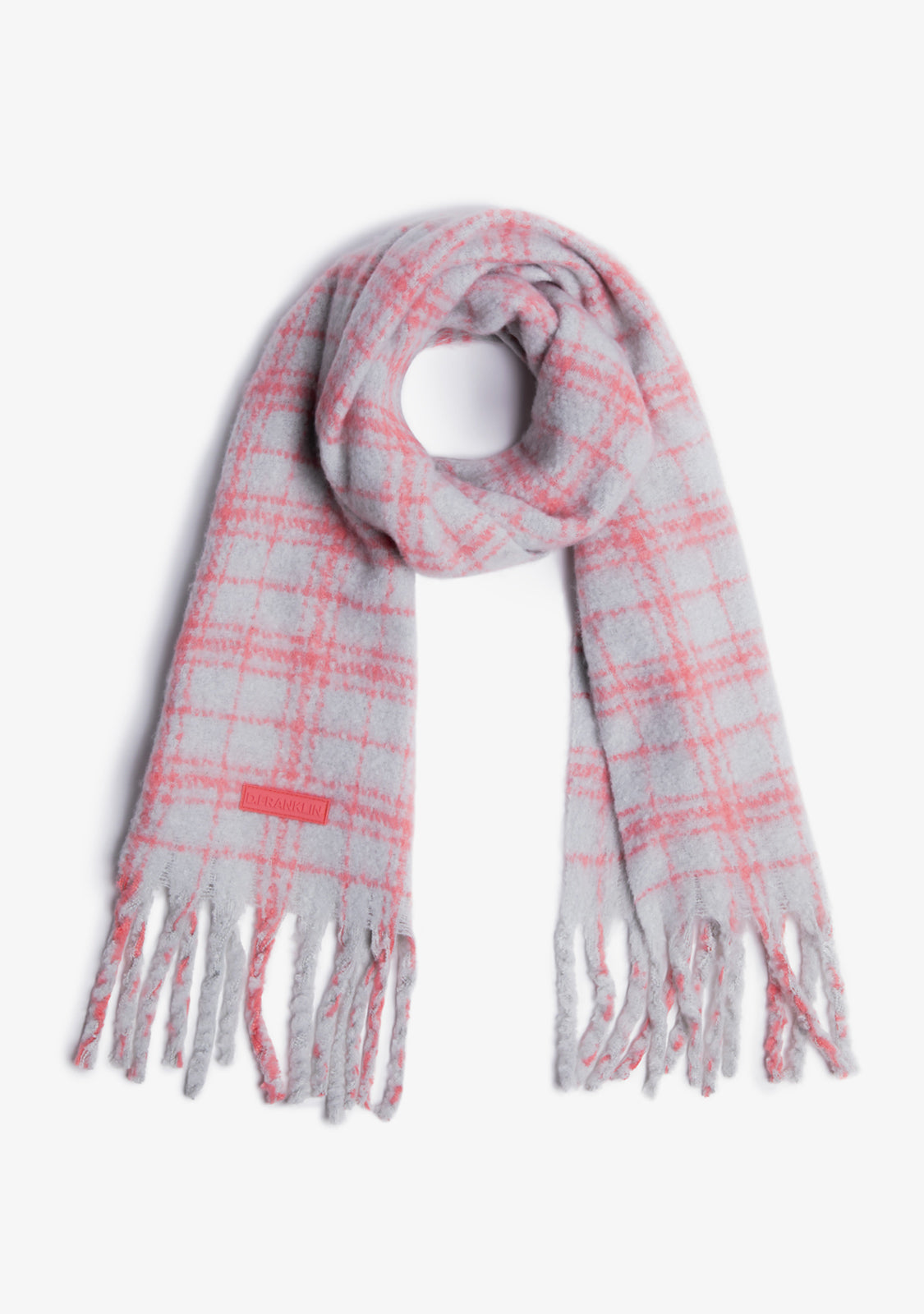 Nordic Bomb Plaid Scarf Grey