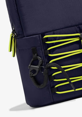 Multi-Pocket Nylon Backpack Navy + Custom Set Lime