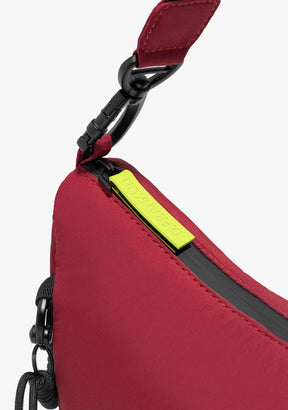 Round Nylon Crossbody Bag Red + Custom Set Lime