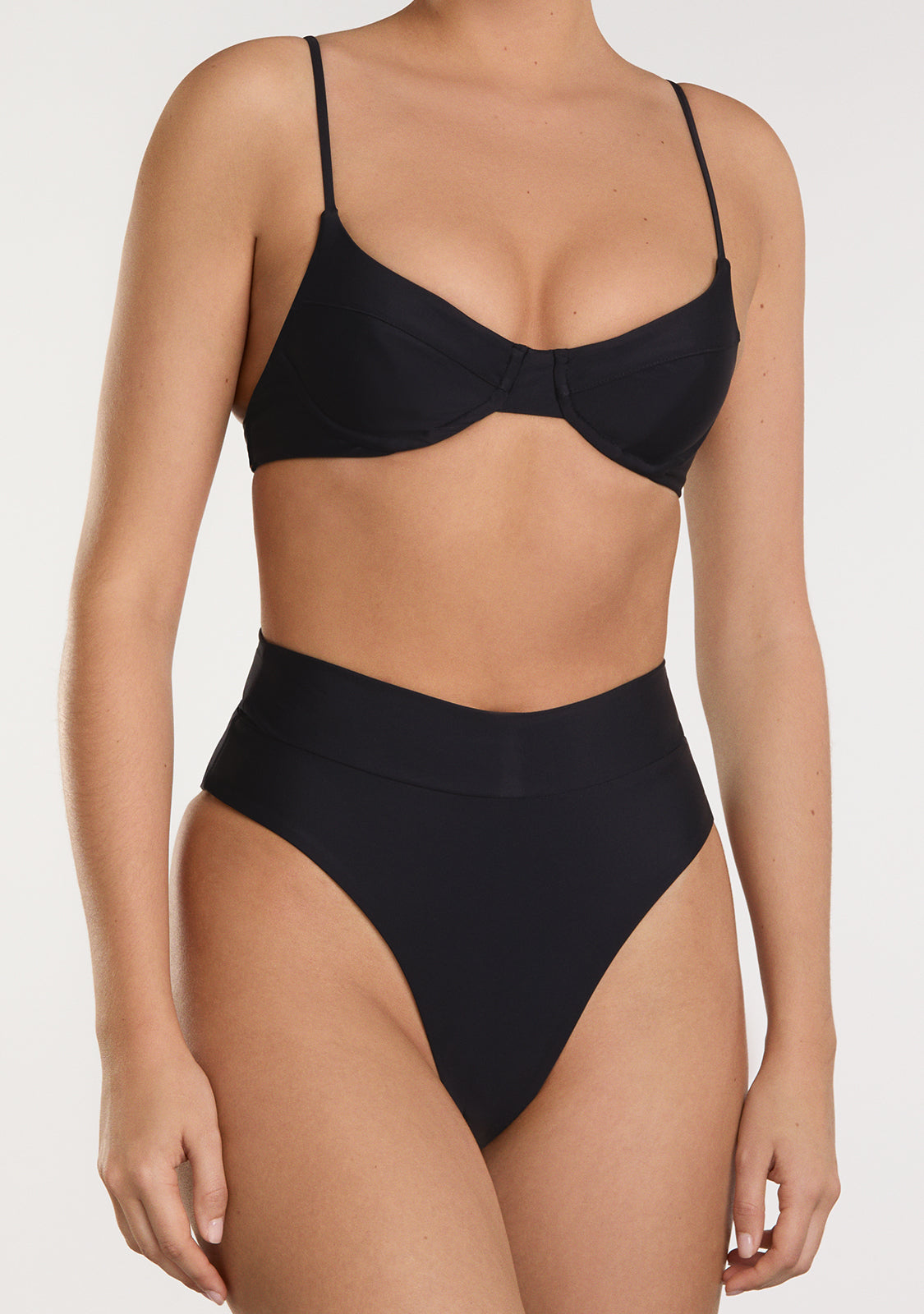 Masha Top + Kalea Bottom Black Bikini