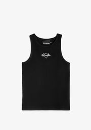 Rib Tank Top Heart Black