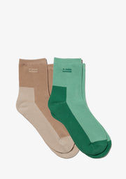 Color Block Socks 2 Pack Sand-Mint