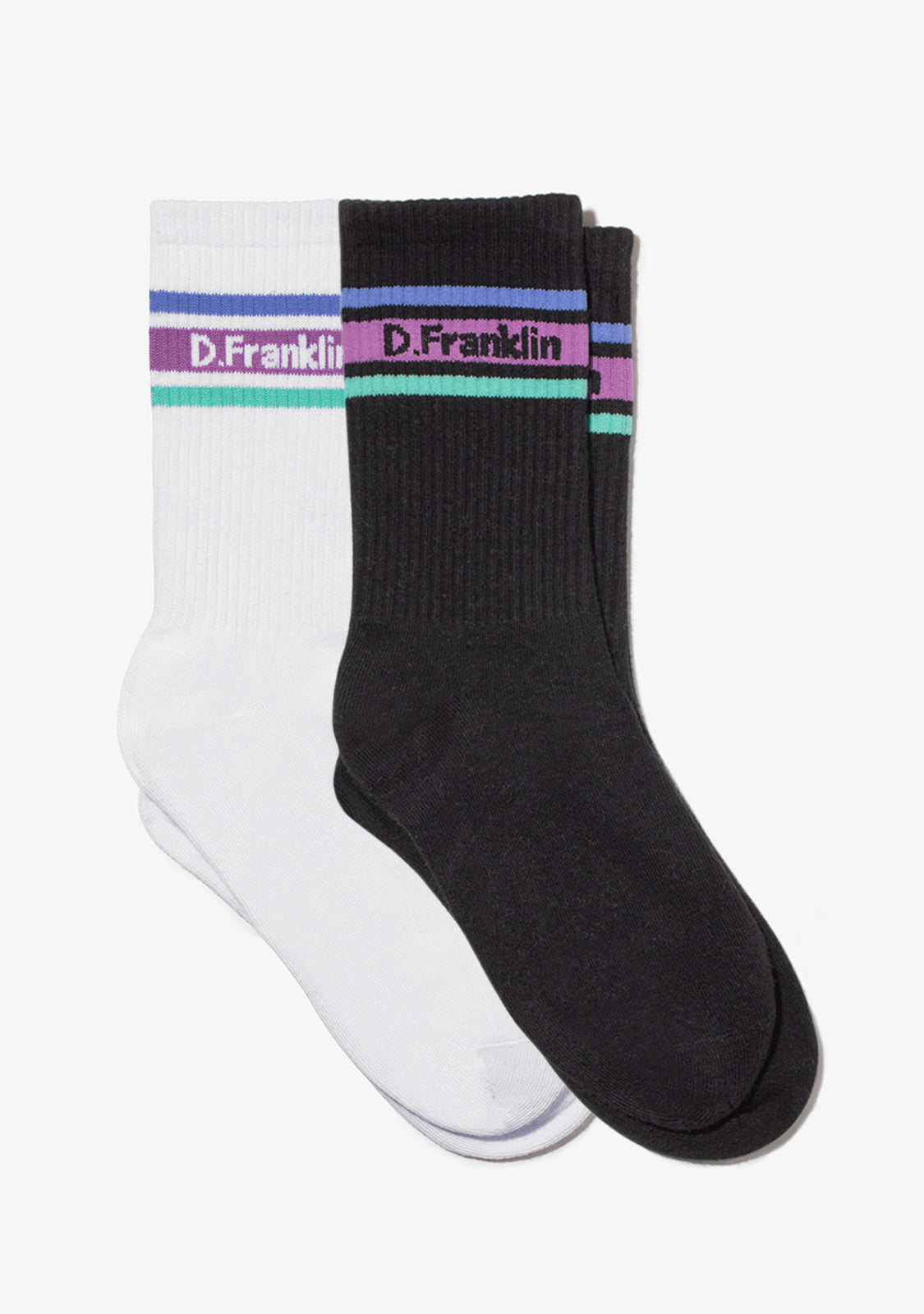 DF 3 Stripes Socks 2 Pack Pastel Black-White