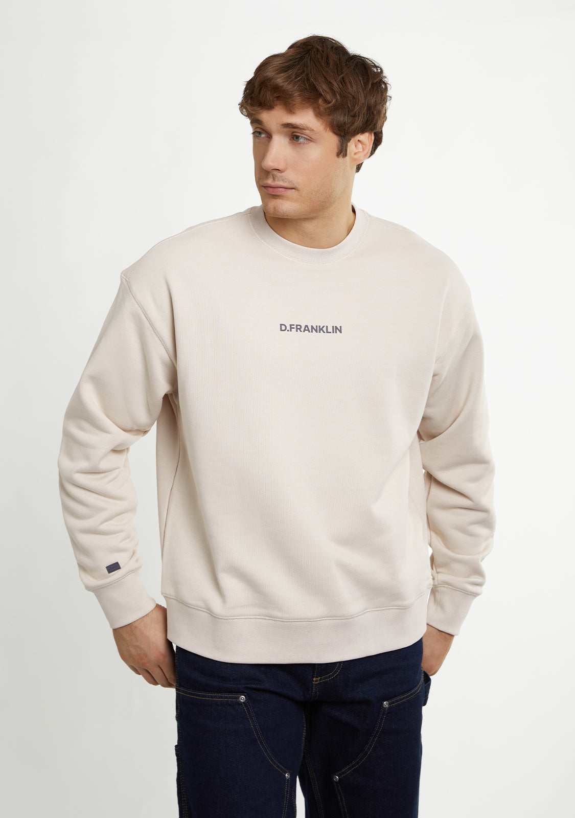 Crewneck Binary Oversize Sweatshirt Grey