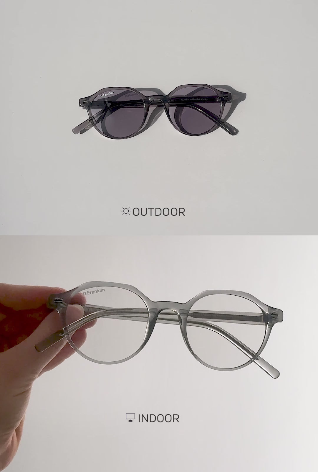 Cargar video: Ultra Light S Round Full Photochromic Grey / Grey