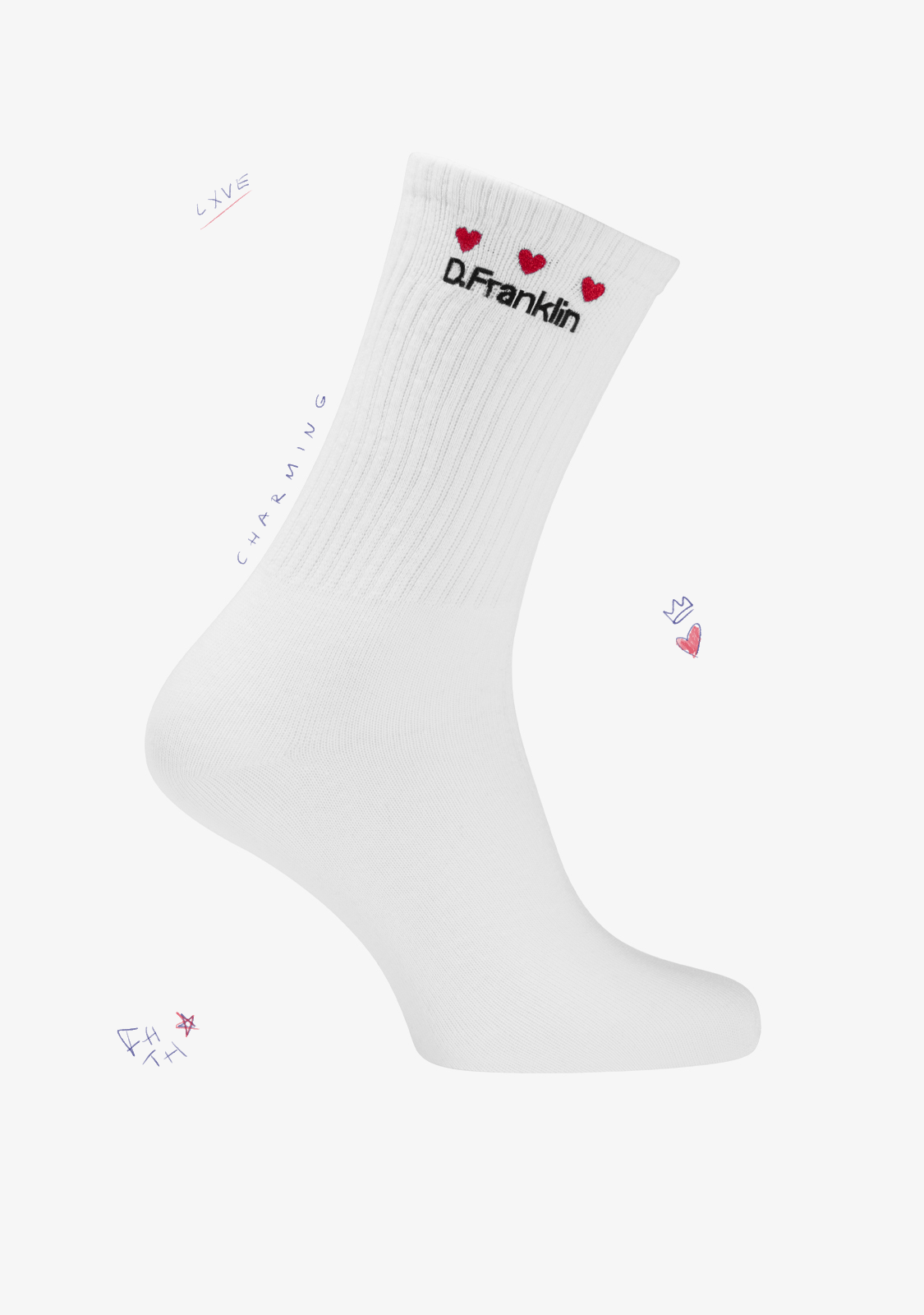 Love Heart Sock White